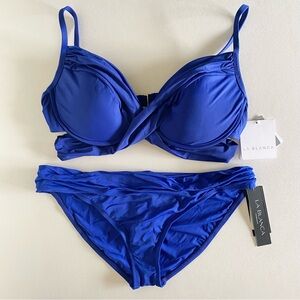 ❌SOLD❌NEW La Blanca “Island Goddess” Wrap Swimsuit set in Blueberry -Size 14